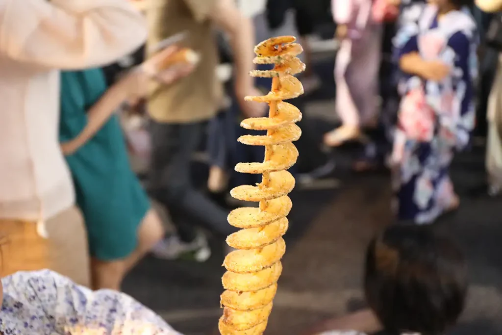 とうかさんで出店された屋台グルメ「トルネードポテト」